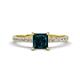1 - Aurin 6.00 mm Princess London Blue Topaz and Diamond Engagement Ring 