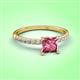 3 - Aurin 6.00 mm Princess Pink Tourmaline and Diamond Engagement Ring 