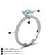 5 - Aurin 6.00 mm Princess Aquamarine and Diamond Engagement Ring 