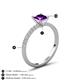 5 - Aurin 6.00 mm Princess Amethyst and Diamond Engagement Ring 