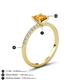 5 - Aurin 6.00 mm Princess Citrine and Diamond Engagement Ring 