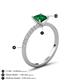 5 - Aurin 6.00 mm Princess Lab Created Emerald and Diamond Engagement Ring 