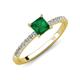 4 - Aurin 6.00 mm Princess Lab Created Emerald and Diamond Engagement Ring 