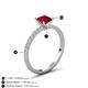 5 - Aurin 6.00 mm Princess Lab Created Ruby and Diamond Engagement Ring 