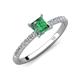 4 - Aurin 6.00 mm Round Lab Created Alexandrite and Diamond Engagement Ring 