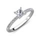 4 - Aurin IGI Certified 6.00 mm Princess Lab Grown Diamond and Diamond Engagement Ring 