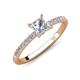 4 - Aurin 6.00 mm Round Forever One Moissanite and Diamond Engagement Ring 