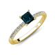4 - Aurin 6.00 mm Princess London Blue Topaz and Diamond Engagement Ring 
