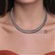 4 - Gracelyn 1.70 mm Round Black Diamond Adjustable Tennis Necklace 
