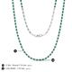 5 - Gracelyn 1.70 mm Round Diamond and Emerald Adjustable Tennis Necklace 