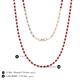 5 - Gracelyn 1.70 mm Round Diamond and Ruby Adjustable Tennis Necklace 