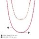 5 - Gracelyn 1.70 mm Round Diamond and Pink Sapphire Adjustable Tennis Necklace 