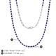 5 - Gracelyn 1.70 mm Round Lab Grown Diamond and Blue Sapphire Adjustable Tennis Necklace 