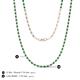 5 - Gracelyn 1.70 mm Round Lab Grown Diamond and Emerald Adjustable Tennis Necklace 
