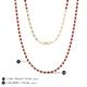 5 - Gracelyn 1.70 mm Round Lab Grown Diamond and Ruby Adjustable Tennis Necklace 