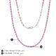5 - Gracelyn 1.70 mm Round Lab Grown Diamond and Pink Sapphire Adjustable Tennis Necklace 