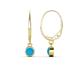 1 - Cara Turquoise (4mm) Solitaire Dangling Earrings 