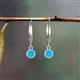 3 - Cara Turquoise (4mm) Solitaire Dangling Earrings 