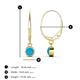 4 - Cara Turquoise (4mm) Solitaire Dangling Earrings 