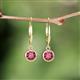 3 - Cara Pink Tourmaline (5mm) Solitaire Dangling Earrings 