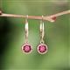 3 - Cara Pink Tourmaline (5mm) Solitaire Dangling Earrings 