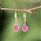 3 - Cara Pink Sapphire (5mm) Solitaire Dangling Earrings 
