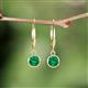 3 - Cara Emerald (5mm) Solitaire Dangling Earrings 