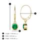 4 - Cara Emerald (5mm) Solitaire Dangling Earrings 