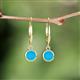 3 - Cara Turquoise (5mm) Solitaire Dangling Earrings 