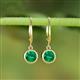 3 - Cara Emerald (6mm) Solitaire Dangling Earrings 