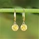 3 - Cara Lab Created Yellow Sapphire (6mm) Solitaire Dangling Earrings 