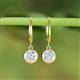 3 - Cara White Sapphire (6mm) Solitaire Dangling Earrings 