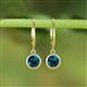 3 - Cara Blue Diamond (6.5mm) Solitaire Dangling Earrings 