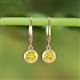 3 - Cara Yellow Diamond (6.5mm) Solitaire Dangling Earrings 