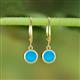 3 - Cara Turquoise (6mm) Solitaire Dangling Earrings 
