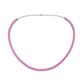 1 - Gracelyn 2.70 mm Round Pink Sapphire Adjustable Tennis Necklace 