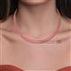 4 - Gracelyn 2.20 mm Round Pink Tourmaline Adjustable Tennis Necklace 