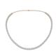 Gracelyn 2.70 mm Round Diamond and Aquamarine Adjustable Tennis Necklace 