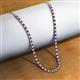 3 - Gracelyn 2.70 mm Round Diamond and Rhodolite Garnet Adjustable Tennis Necklace 