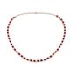 Gracelyn 2.70 mm Round Diamond and Ruby Adjustable Tennis Necklace 