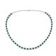 Gracelyn 2.70 mm Round Blue and White Diamond Adjustable Tennis Necklace 