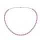 1 - Gracelyn 2.70 mm Round Diamond and Pink Sapphire Adjustable Tennis Necklace 