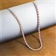 3 - Gracelyn 2.70 mm Round Diamond and Pink Sapphire Adjustable Tennis Necklace 