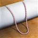 3 - Gracelyn 2.70 mm Round Diamond and Pink Sapphire Adjustable Tennis Necklace 