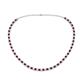 Gracelyn 2.70 mm Round Diamond and Red Garnet Adjustable Tennis Necklace 