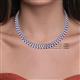4 - Gracelyn 2.70 mm Round Diamond and Blue Sapphire Adjustable Tennis Necklace 