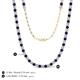 5 - Gracelyn 2.70 mm Round Diamond and Blue Sapphire Adjustable Tennis Necklace 