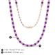 5 - Gracelyn 2.70 mm Round Diamond and Amethyst Adjustable Tennis Necklace 