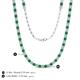 5 - Gracelyn 2.70 mm Round Diamond and Emerald Adjustable Tennis Necklace 