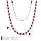 5 - Gracelyn 2.70 mm Round Diamond and Ruby Adjustable Tennis Necklace 